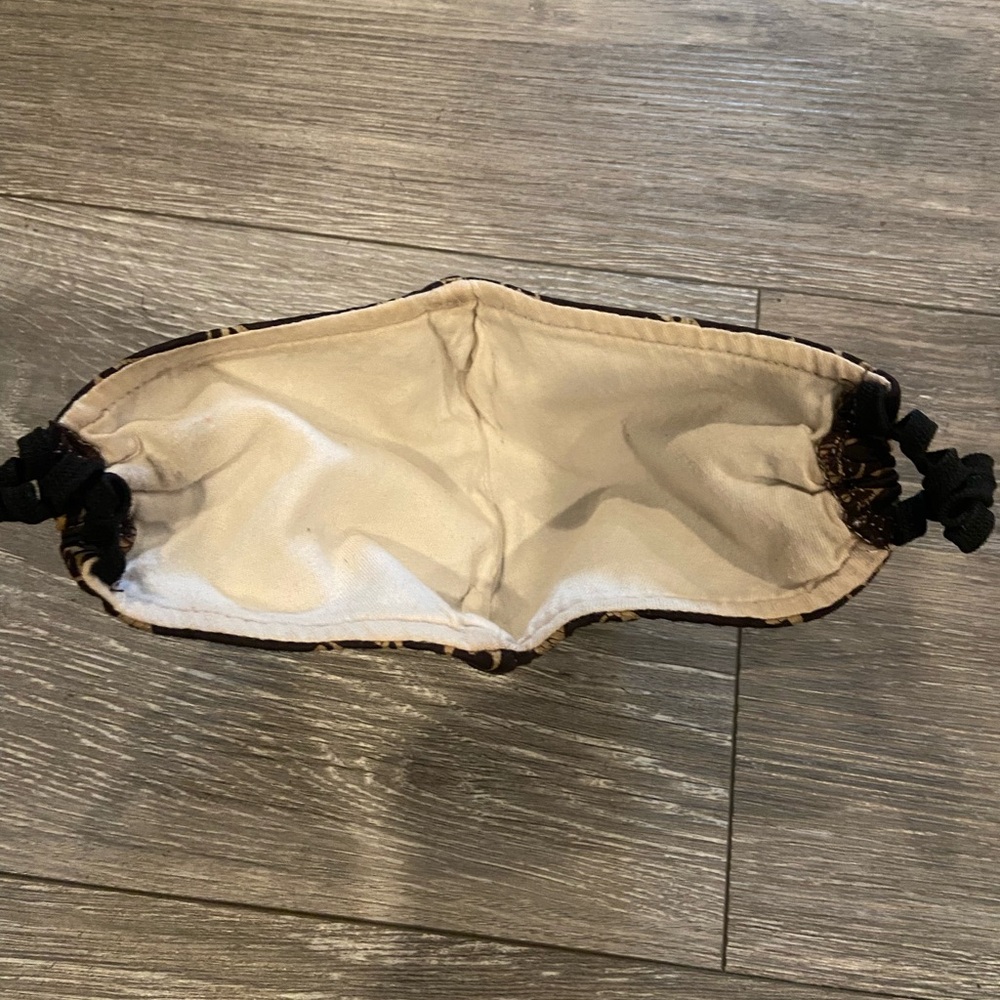 Custom Louis Vuitton Brown Monogram Face Mask with Beige Logos - Picture 2 of 3